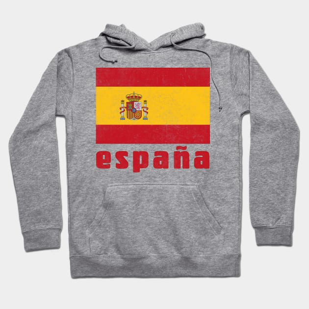 Espana / Spain  Retro Faded Style Flag Design Hoodie by DankFutura